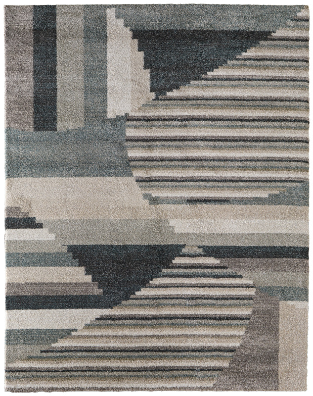 Richmond Modern Abstract, Ivory/Grey/Blue