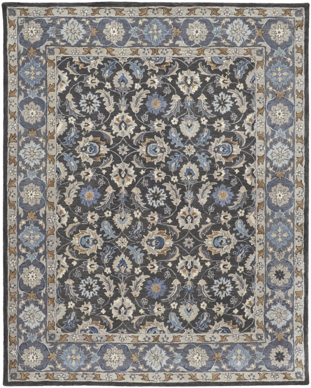 Rylan Transitional Oriental, Taupe/Blue/Ivory