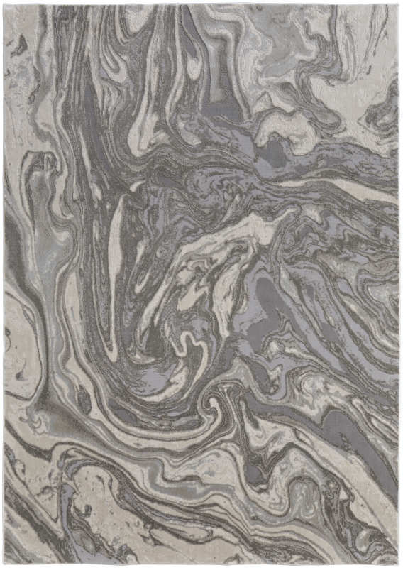 Prasad Modern WaterColour, Grey/Ivory/Silver