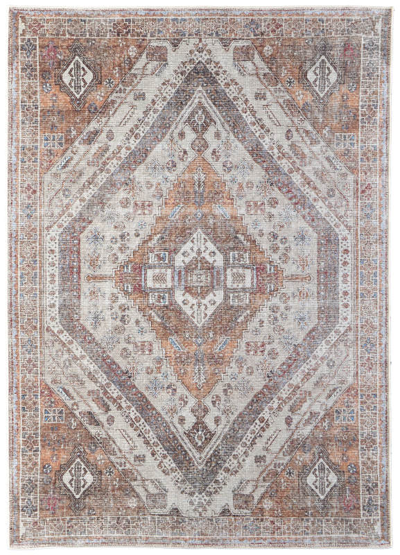 Percy Transitional Medallion, Ivory/Orange/Brown 2.01 x 2.90m