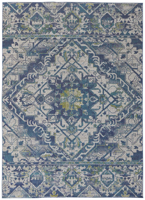 Foster Transitional Oriental, Blue/Green/Ivory