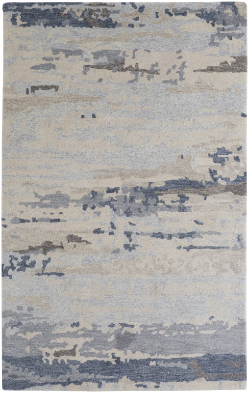 Everley Modern Abstract, Blue/Grey/Ivory