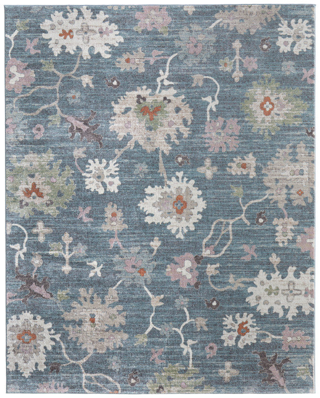 Dartmouth Transitional Abstract, Blue/Ivory/Pink