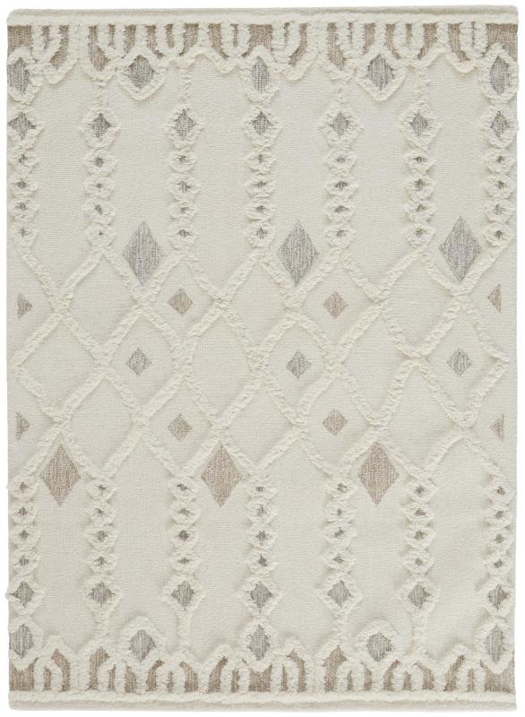 Anica Transitional Trellis & Lattice, Ivory/Tan/Silver