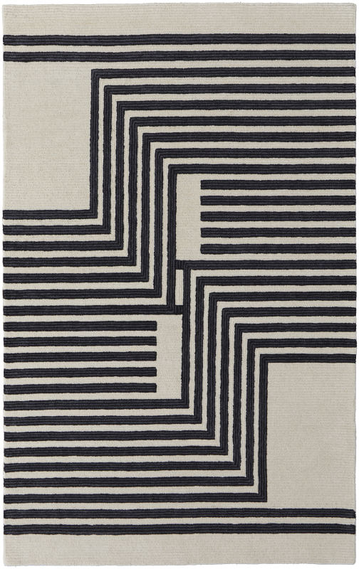 Maguire Transitional Abstract, Grey/Ivory/Black