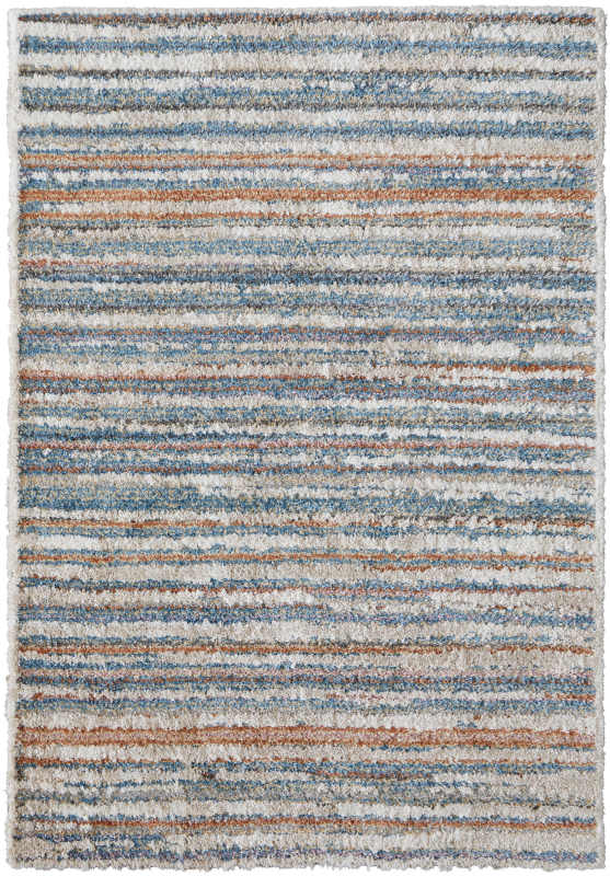 Mynka Transitional Stripes, Ivory/Blue/Orange