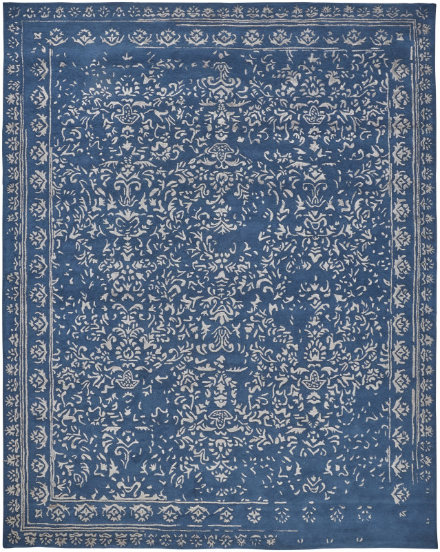 Bella Transitional Oriental, Blue/Silver