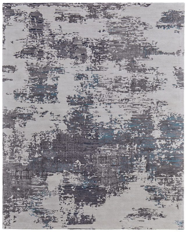 Zarah Modern Abstract, Ivory/Grey/Blue