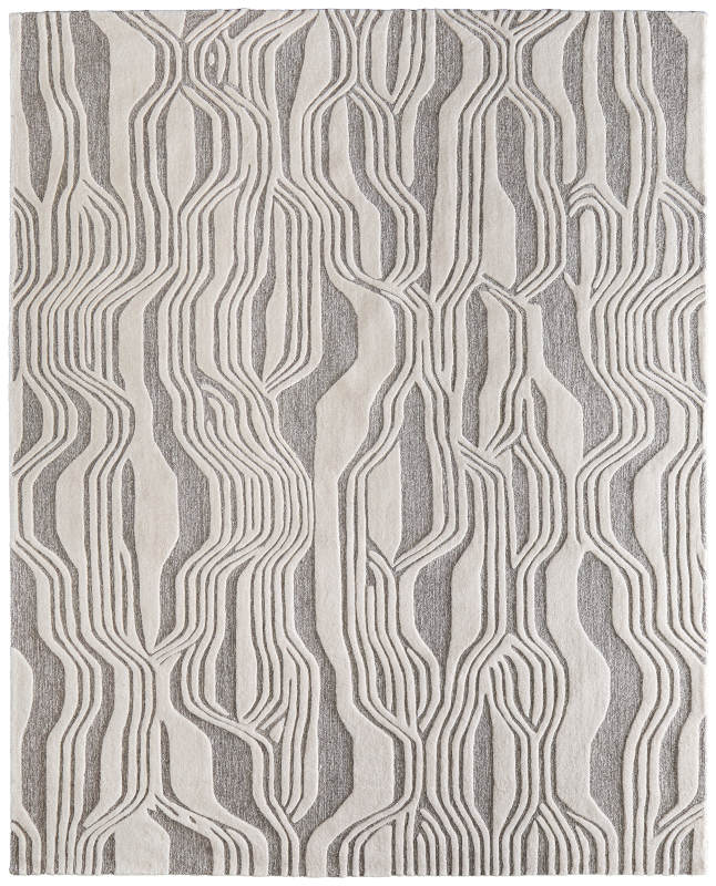 Kimball Transitional Abstract, Ivory/Grey