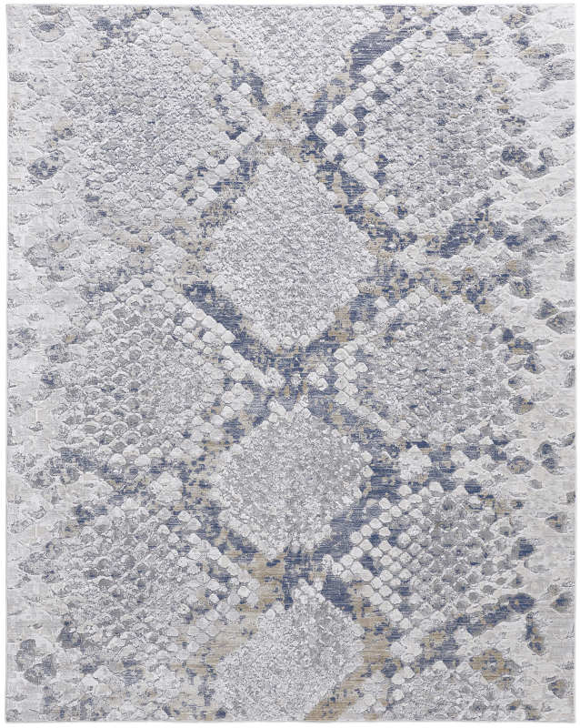 Laina Transitional Trellis & Lattice, Silver/Grey/Blue