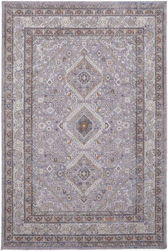 Francisco Transitional Medallion, Grey/Orange/Ivory