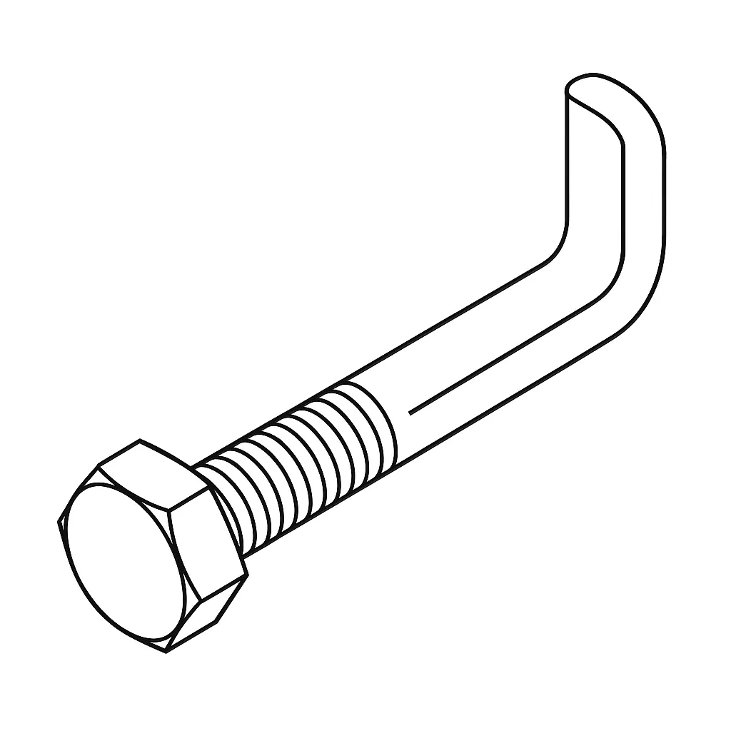 ANGLE HOOK BOLT 8MM X 140 A4