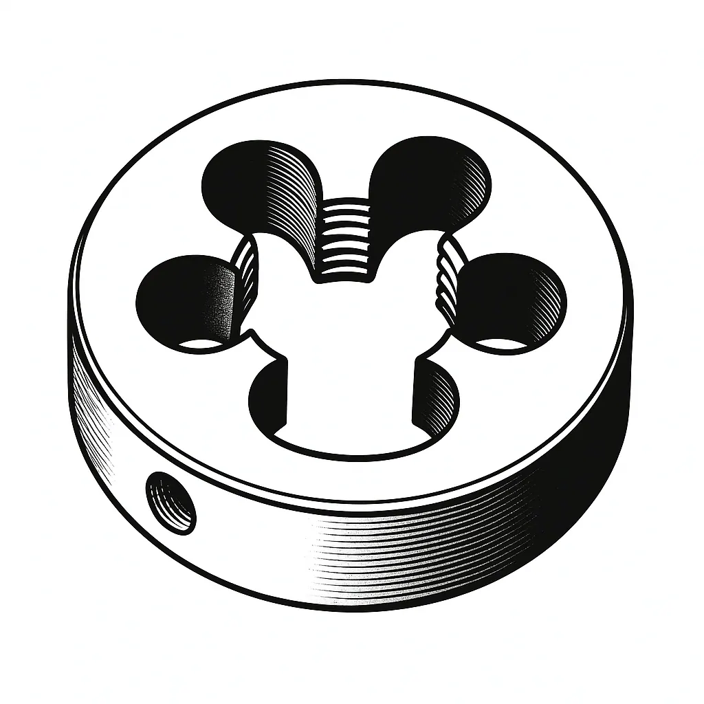 ROUND DIE *LEFT FINE* 10 X 1.0P