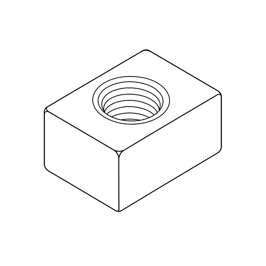 GUTTER NUT SQUARE PRESSED 4MM E/G