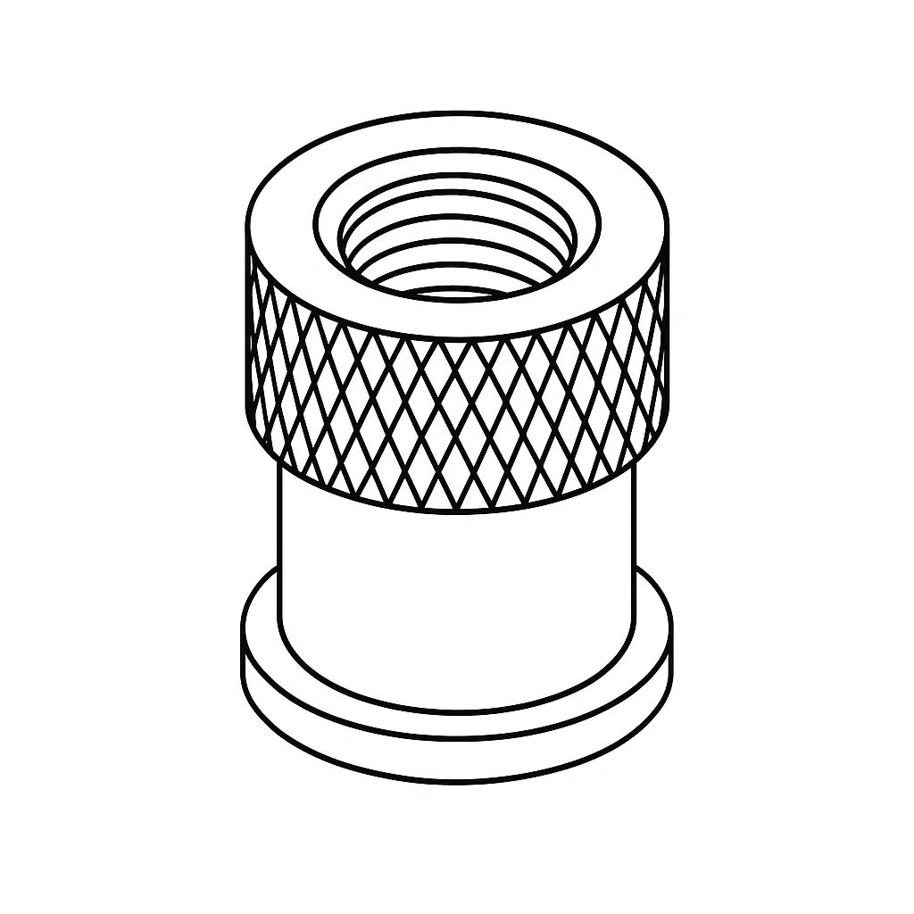 KNURL NUT LOW FEMALE D467 5MM BRASS