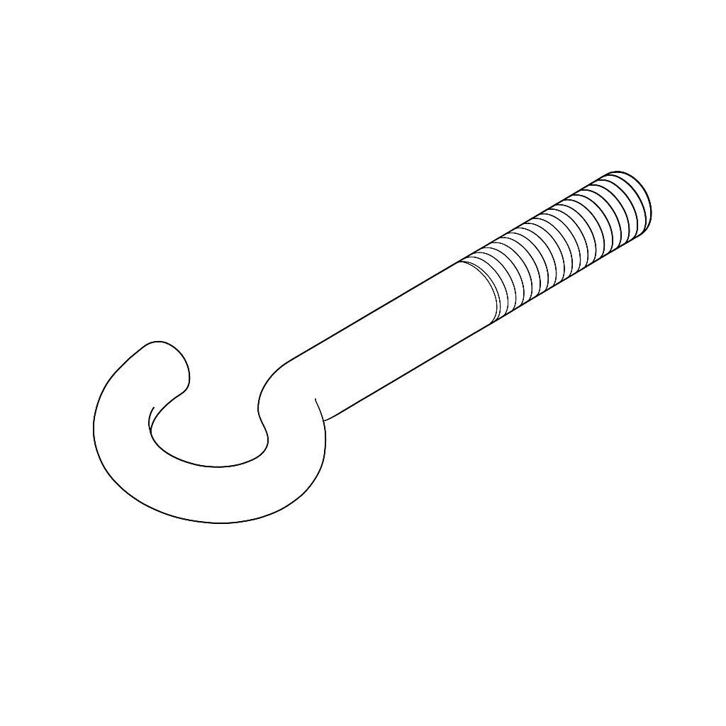ROUND HOOK BOLT M/S 8MM X 60 E/G