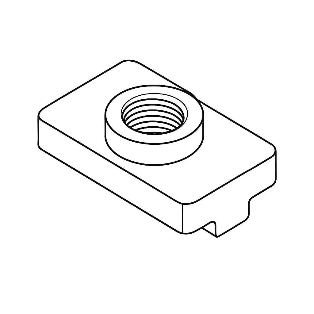 SLIDE NUT 6MM 19.5*8 CHROME PLATED