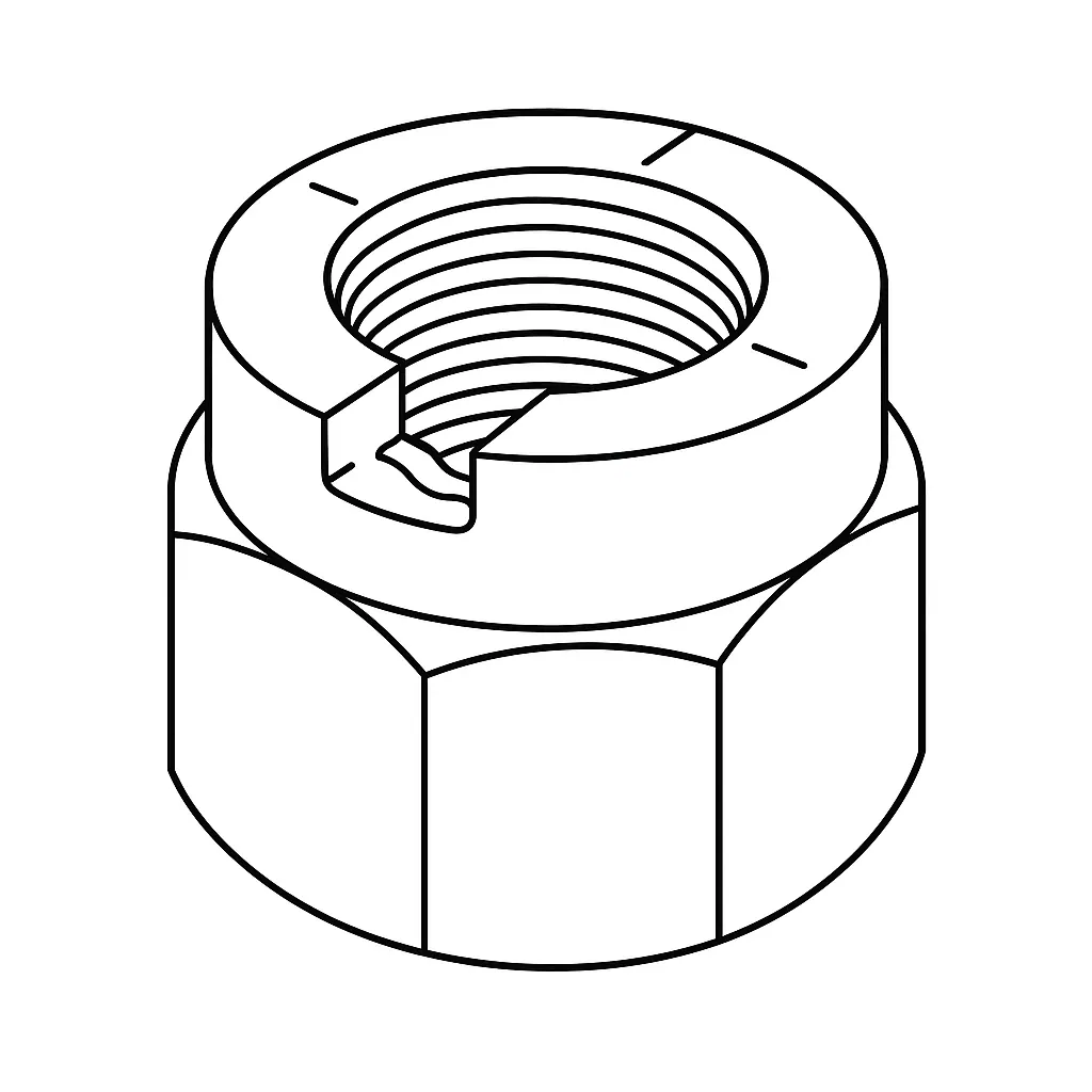SLOT ROUND NUT NYLOK GUK 10MM X .75 Y/P